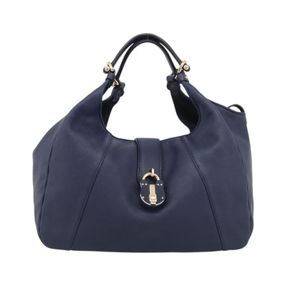 Loewe Calle Hobo Leather, Navy, Leather, Shoulder Bag