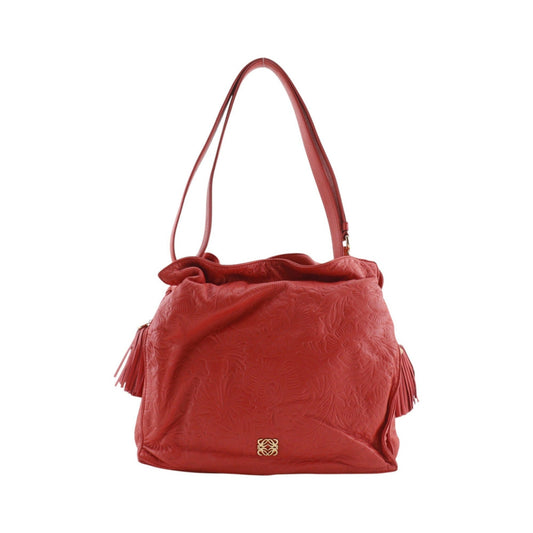 Loewe Flamenco Leather, Red, Leather, Shoulder Bag
