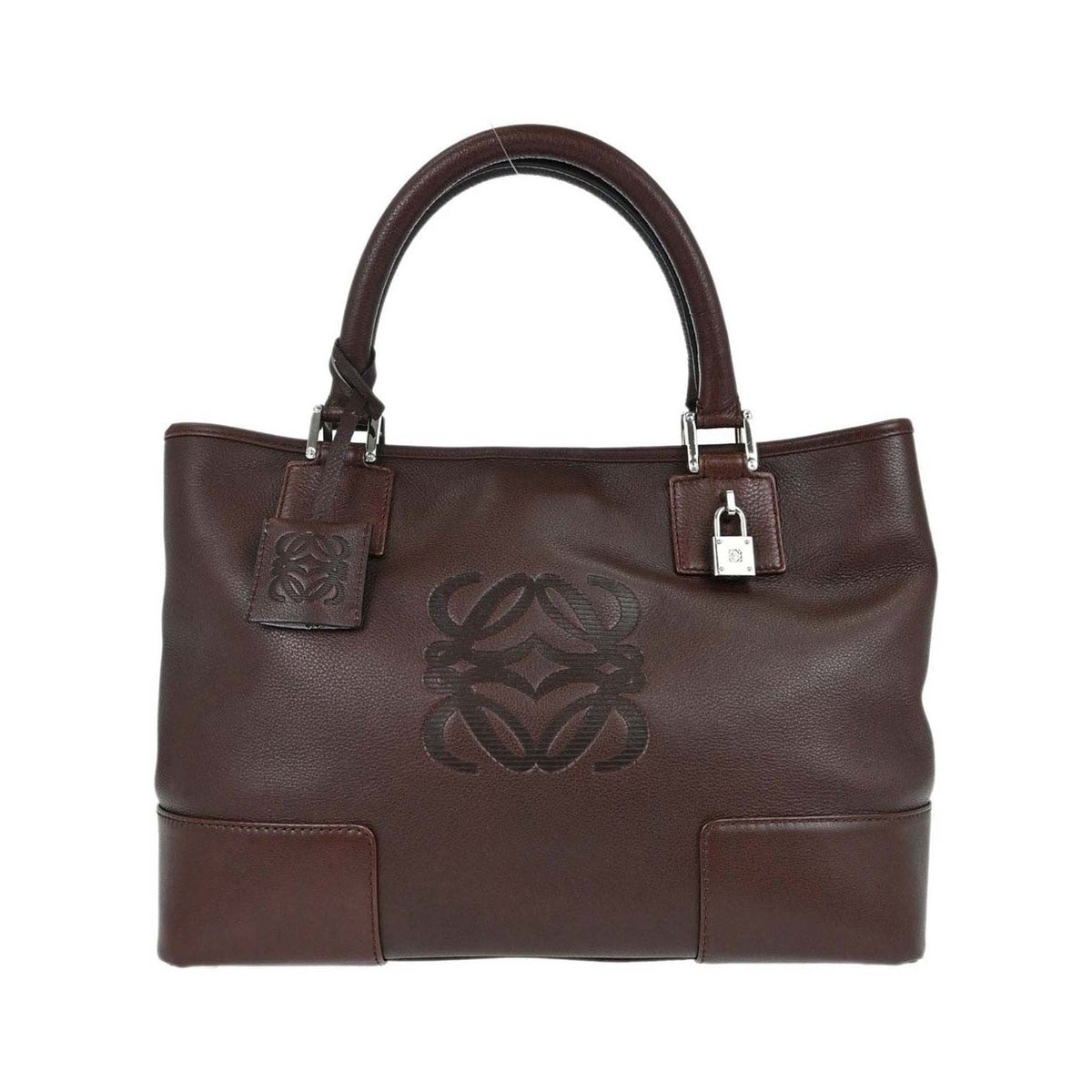 Loewe Fusta Leather, Brown, Leather, Handbag