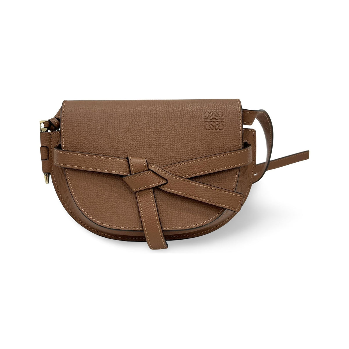 Loewe Gate Belt Leather, Brown, Leather, Shoulder Bag