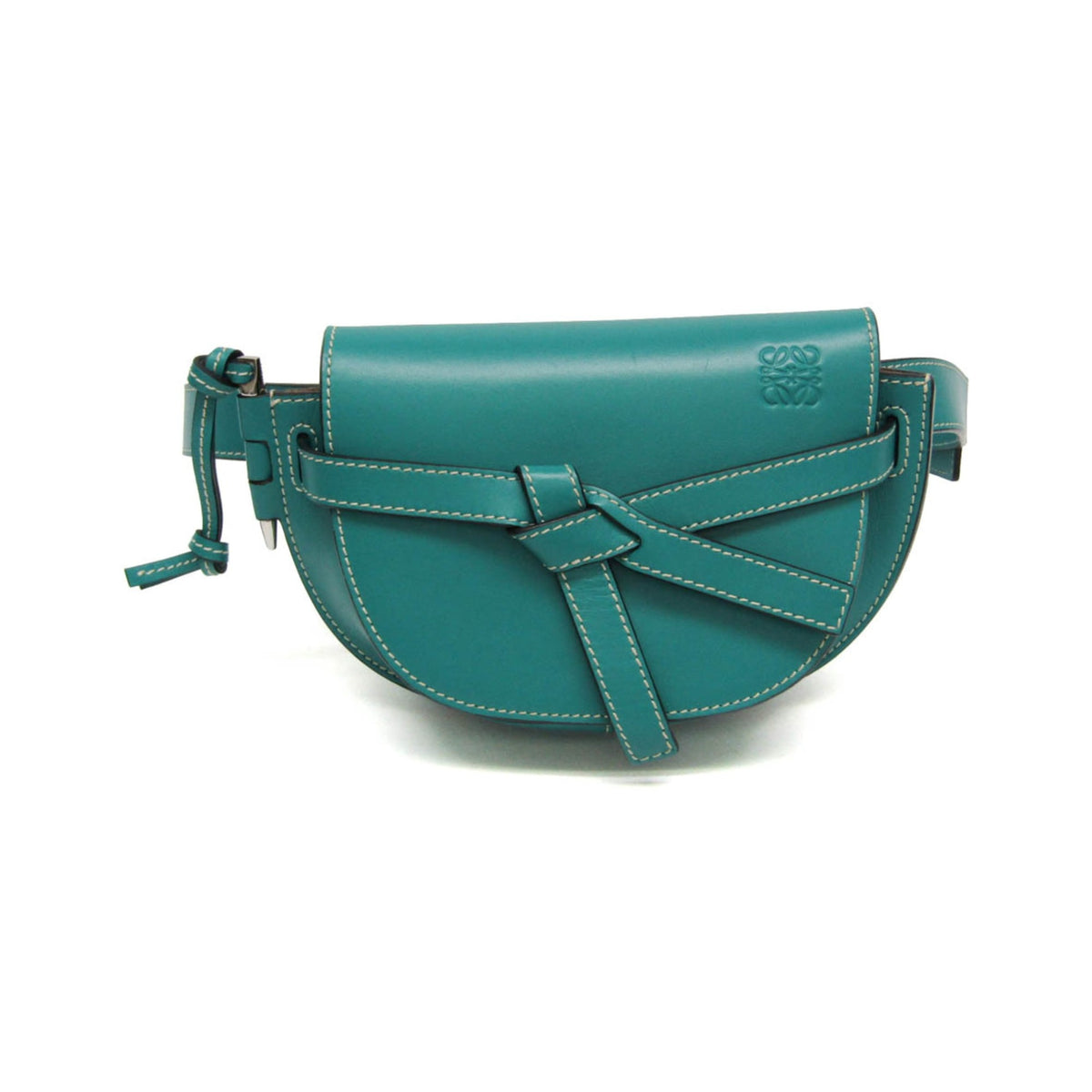 Loewe Gate Belt Leather, Blue, Leather, Shoulder Bag