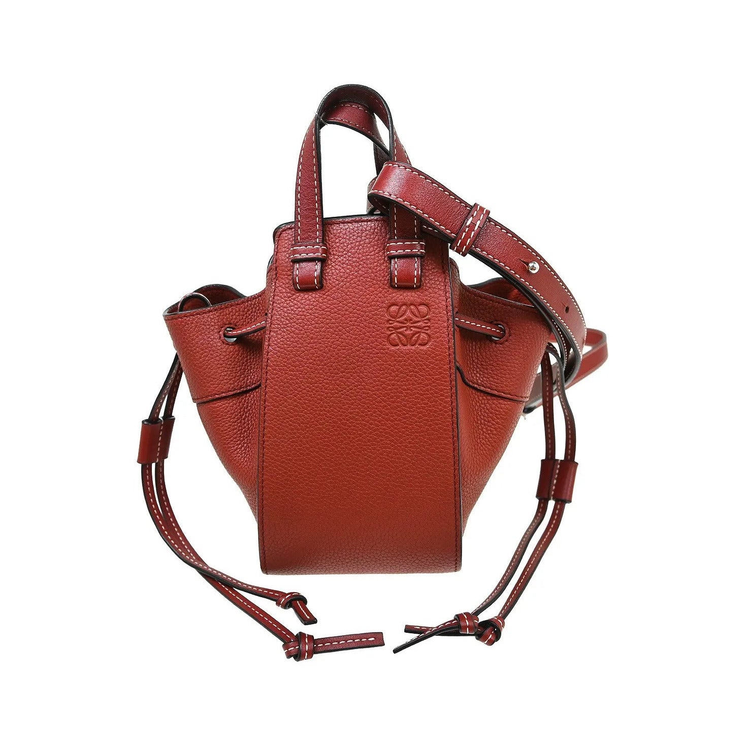Loewe Hammock Leather, Red, Leather, Handbag