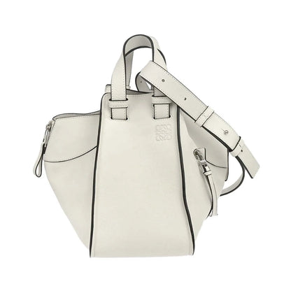 Loewe Hammock Leather, White, Leather, Handbag