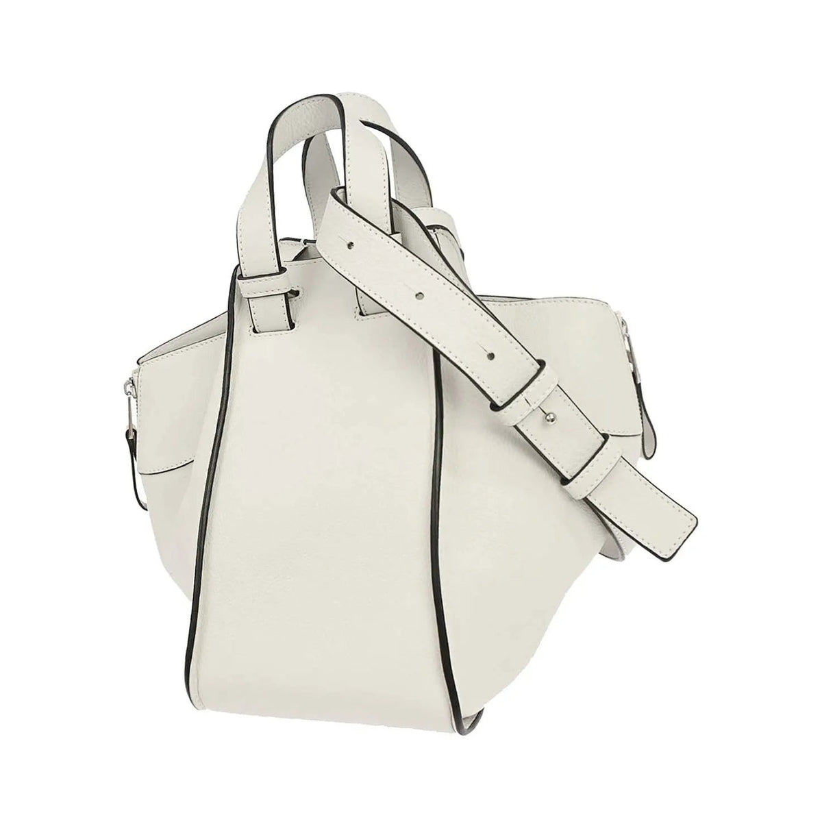 Loewe Hammock Leather, White, Leather, Handbag