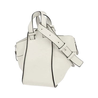 Loewe Hammock Leather, White, Leather, Handbag