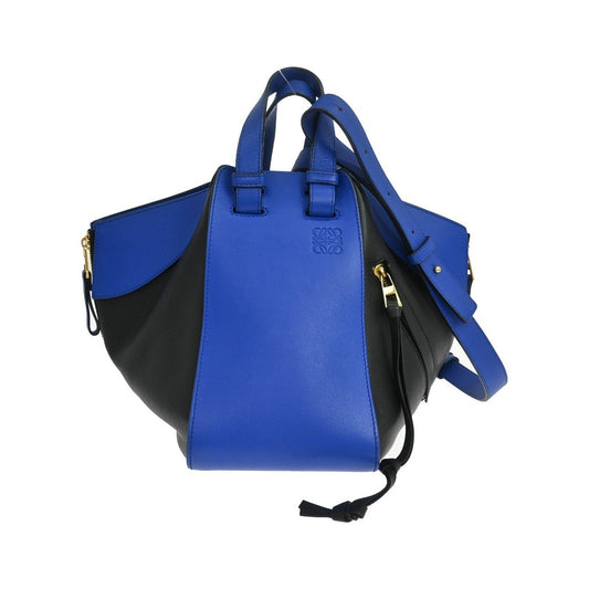 Loewe Hammock Leather, Blue, Leather, Handbag