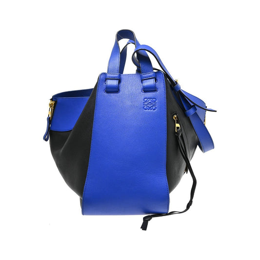 Loewe Hammock Leather, Blue, Leather, Handbag