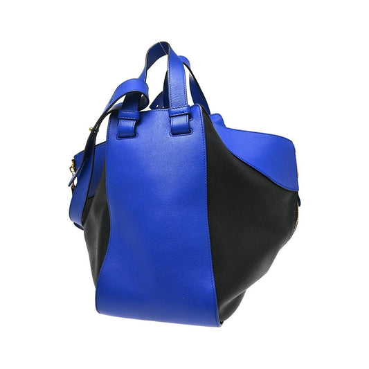 Loewe Hammock Leather, Blue, Leather, Handbag