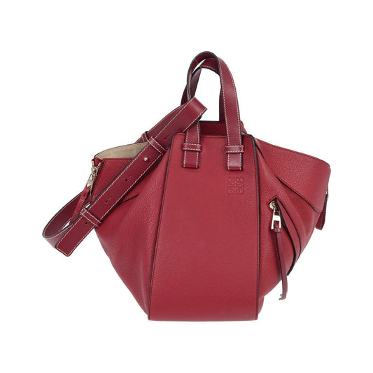 Loewe Hammock Leather, Burgundy, Leather, Handbag