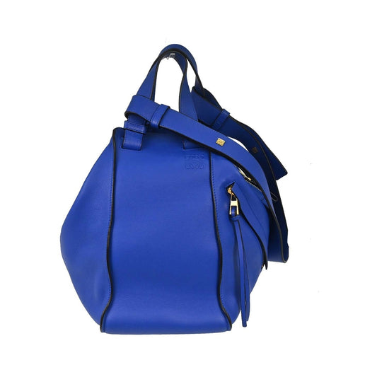Loewe Hammock Leather, Blue, Leather, Handbag