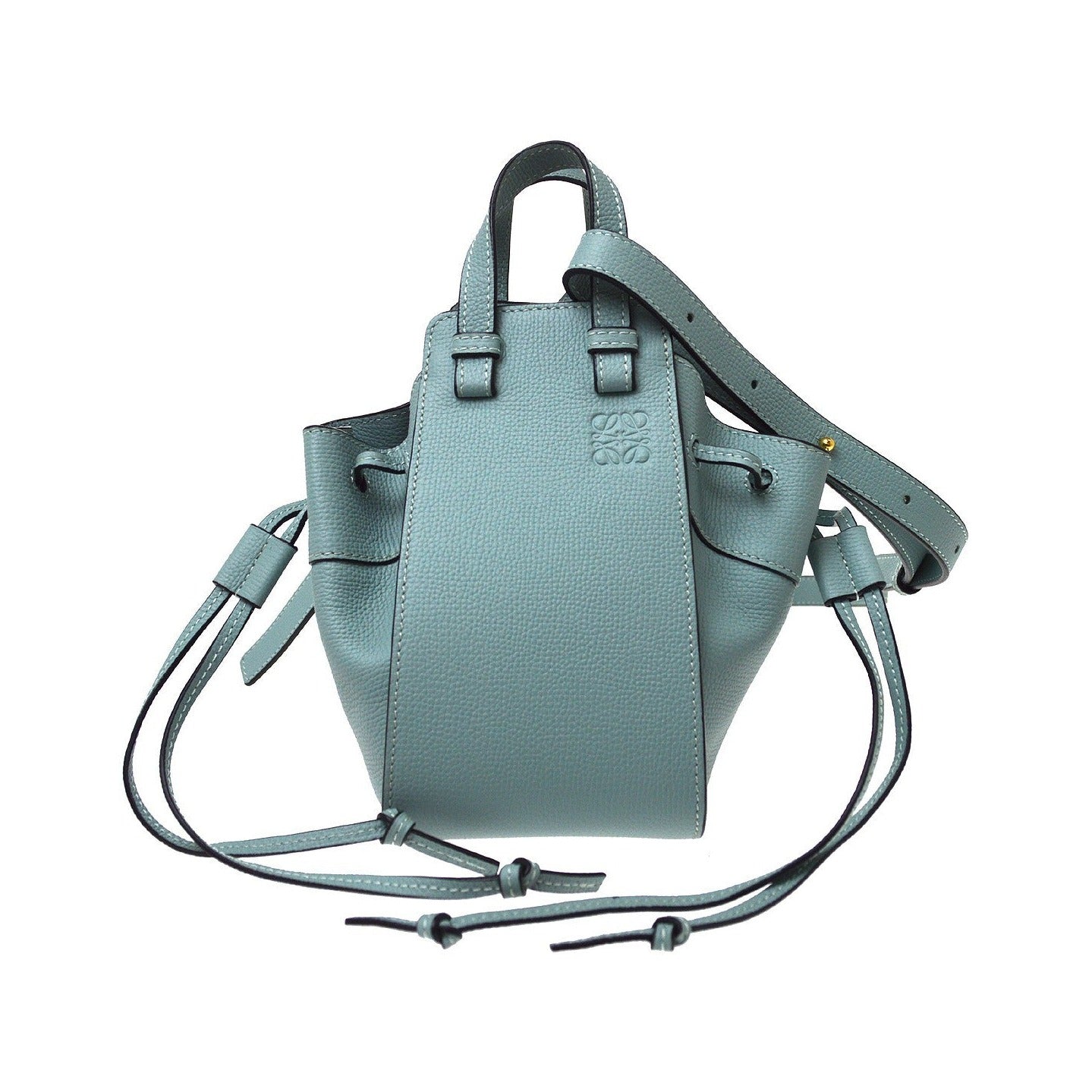 Loewe Hammock Leather, Blue, Leather, Handbag