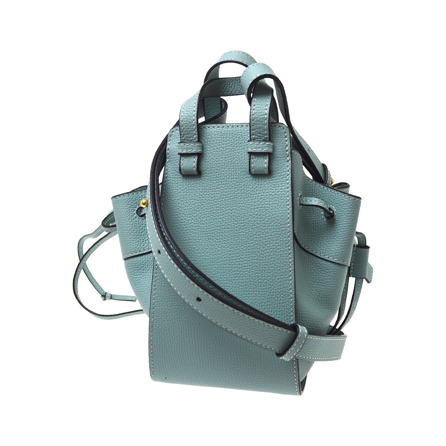 Loewe Hammock Leather, Blue, Leather, Handbag