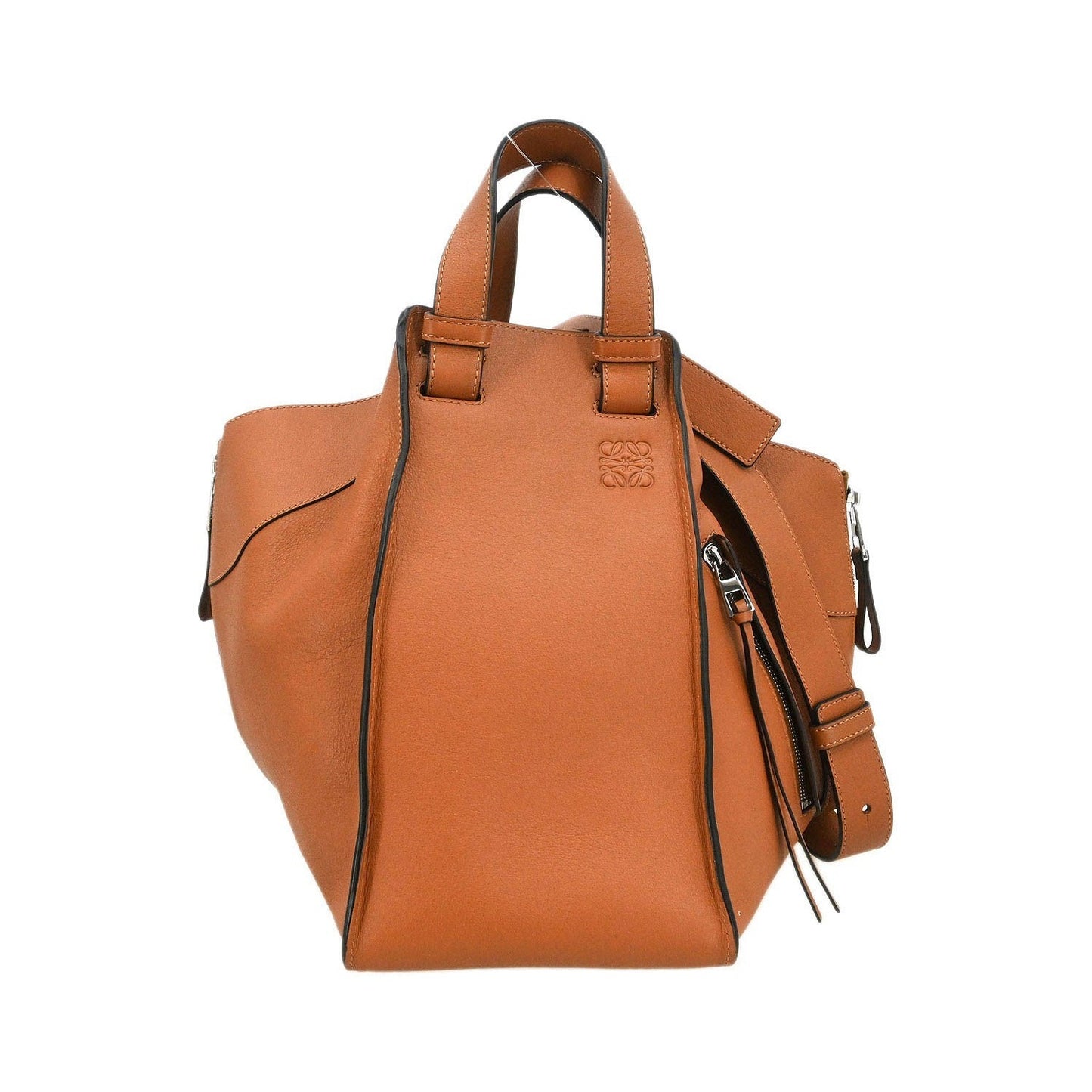 Loewe Hammock Leather, Brown, Leather, Handbag