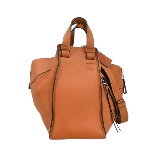 Loewe Hammock Leather, Brown, Leather, Handbag
