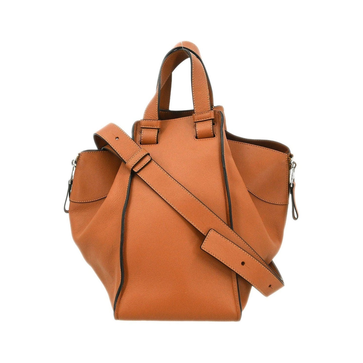 Loewe Hammock Leather, Brown, Leather, Handbag