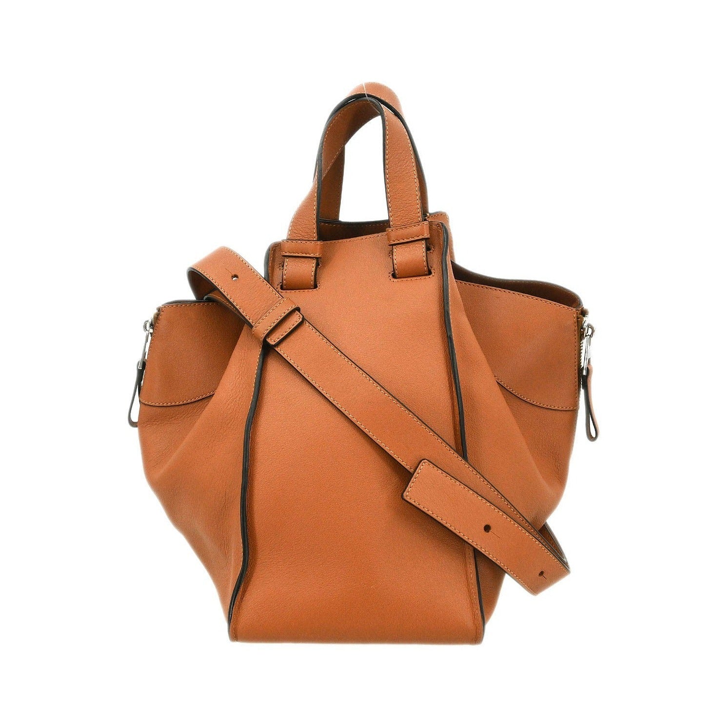 Loewe Hammock Leather, Brown, Leather, Handbag