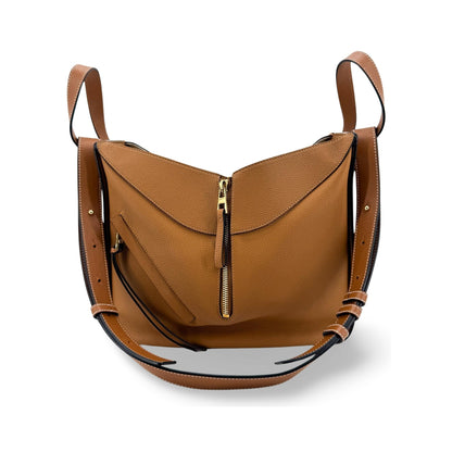 Loewe Hammock Leather, Brown, Leather, Handbag