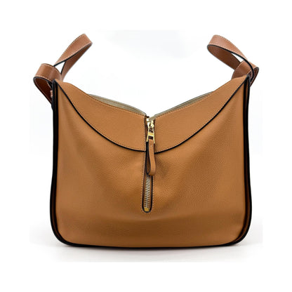 Loewe Hammock Leather, Brown, Leather, Handbag