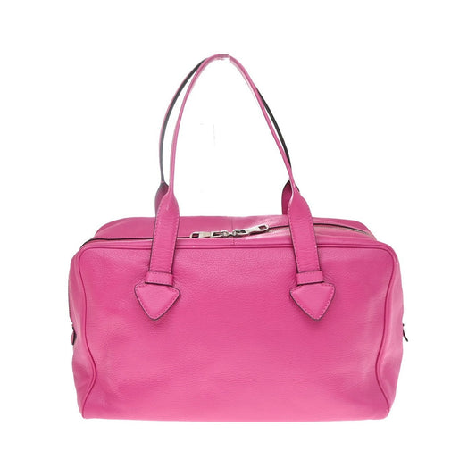 Loewe Heritage Boston Leather, Pink, Leather, Handbag