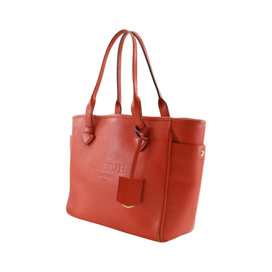 Loewe Heritage Tote Leather, Red, Leather, Tote Bag