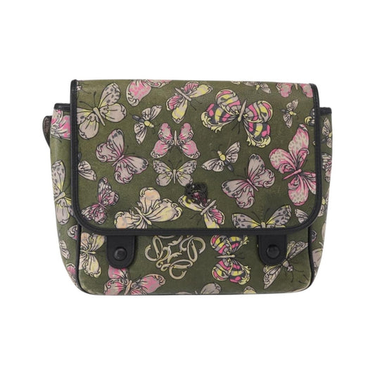 Loewe Messenger Printed Leather, Green, Leather, Handbag