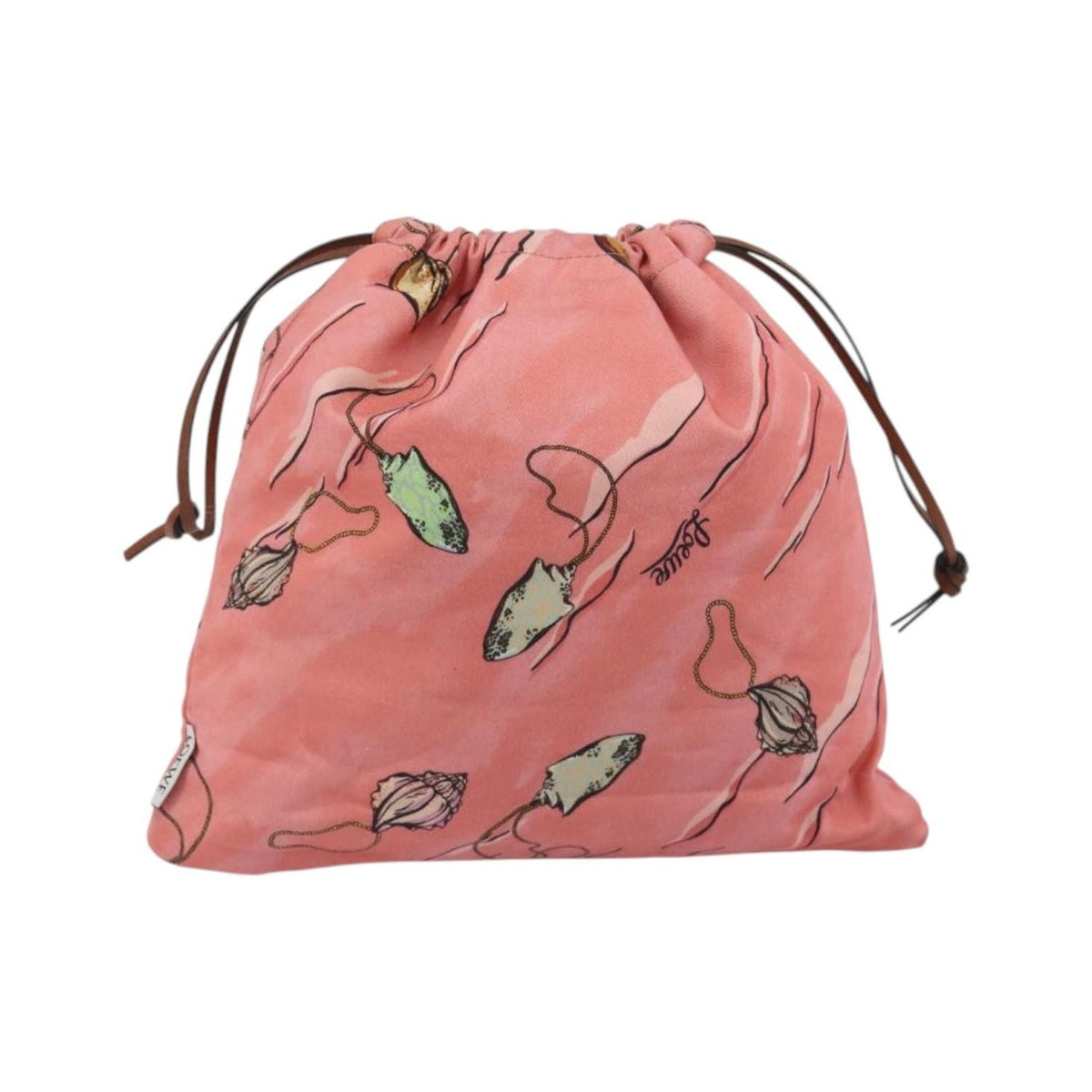 Loewe Paula Drawstring Printed Canvas, Pink, Canvas, Clutch