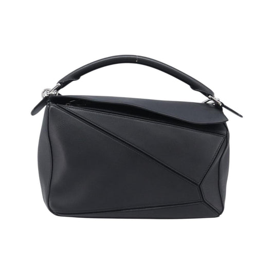 Loewe Puzzle Leather, Black, Leather, Handbag