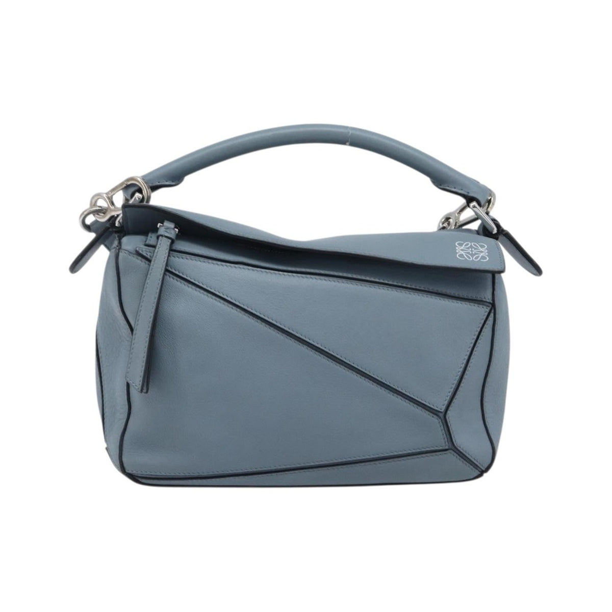 Loewe Puzzle Leather, Blue, Leather, Handbag