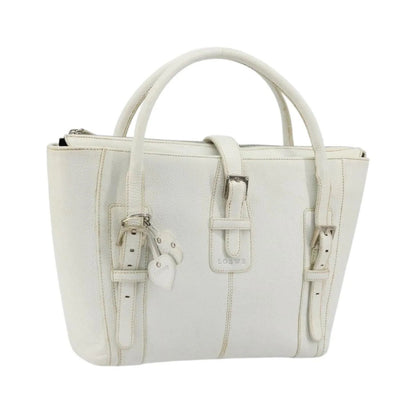Loewe Senda Leather, White, Leather, Handbag