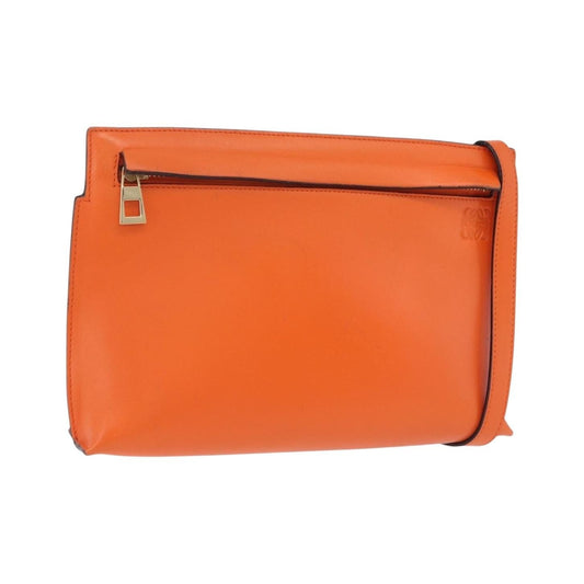 Loewe T Messenger Leather, Orange, Leather, Crossbody Bag