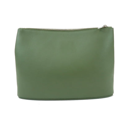 Loewe T Pouch Leather, Green, Leather, Clutch