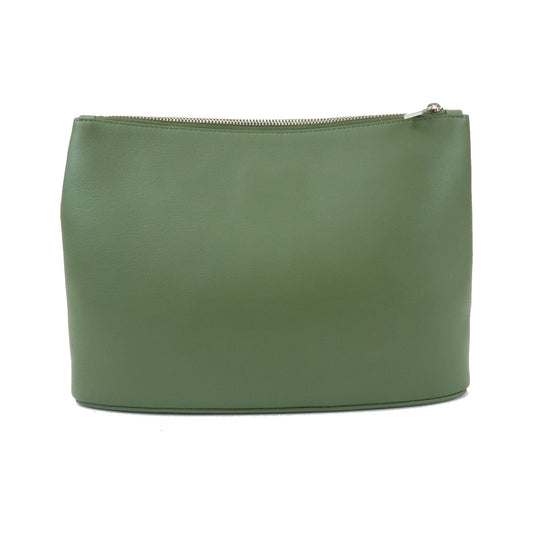 Loewe T Pouch Leather, Green, Leather, Clutch