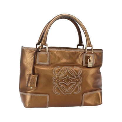 Loewe Vintage Anagram Tote Leather, Metallic, Leather, Tote Bag
