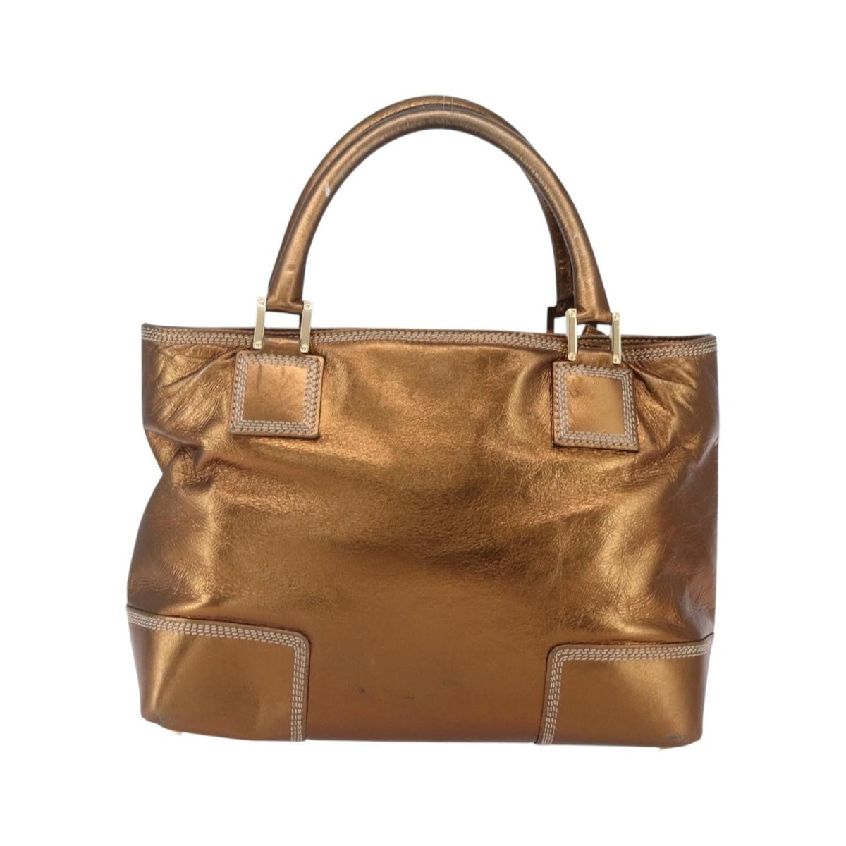 Loewe Vintage Anagram Tote Leather, Metallic, Leather, Tote Bag