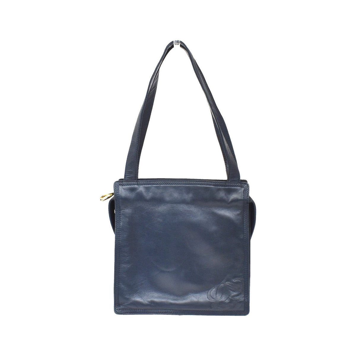 Loewe Vintage Anagram Zip Leather, Navy, Leather, Crossbody Bag