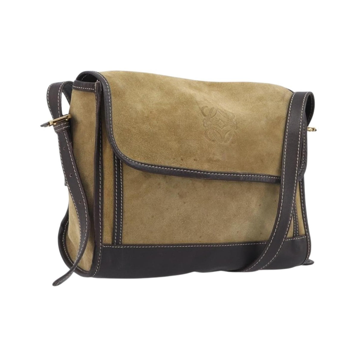 Loewe Vintage Suede, Beige, Suede, Shoulder Bag