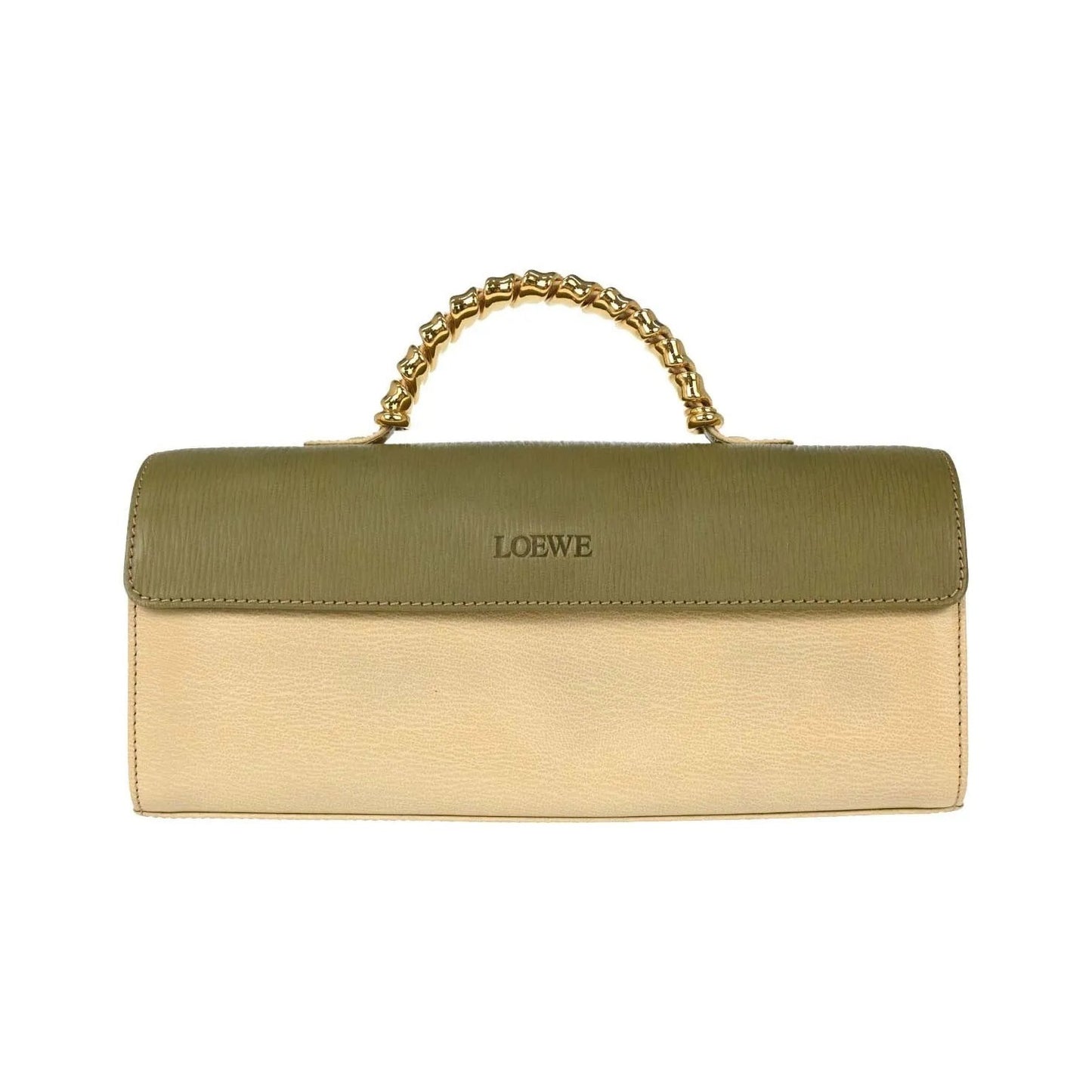 Loewe Vintage Velazquez Top Handle Leather, Beige, Leather, Handbag