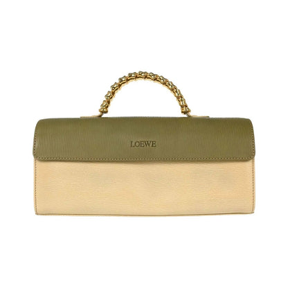 Loewe Vintage Velazquez Top Handle Leather, Beige, Leather, Handbag