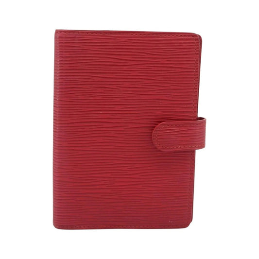 Louis Vuitton Agenda Cover Damier, Red, Leather, Clutch