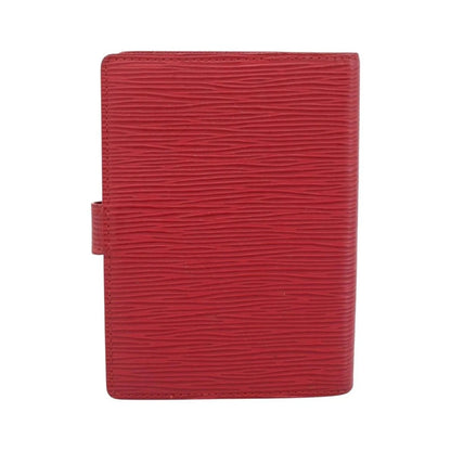 Louis Vuitton Agenda Cover Damier, Red, Leather, Clutch