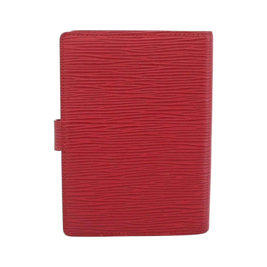 Louis Vuitton Agenda Cover Damier, Red, Leather, Clutch