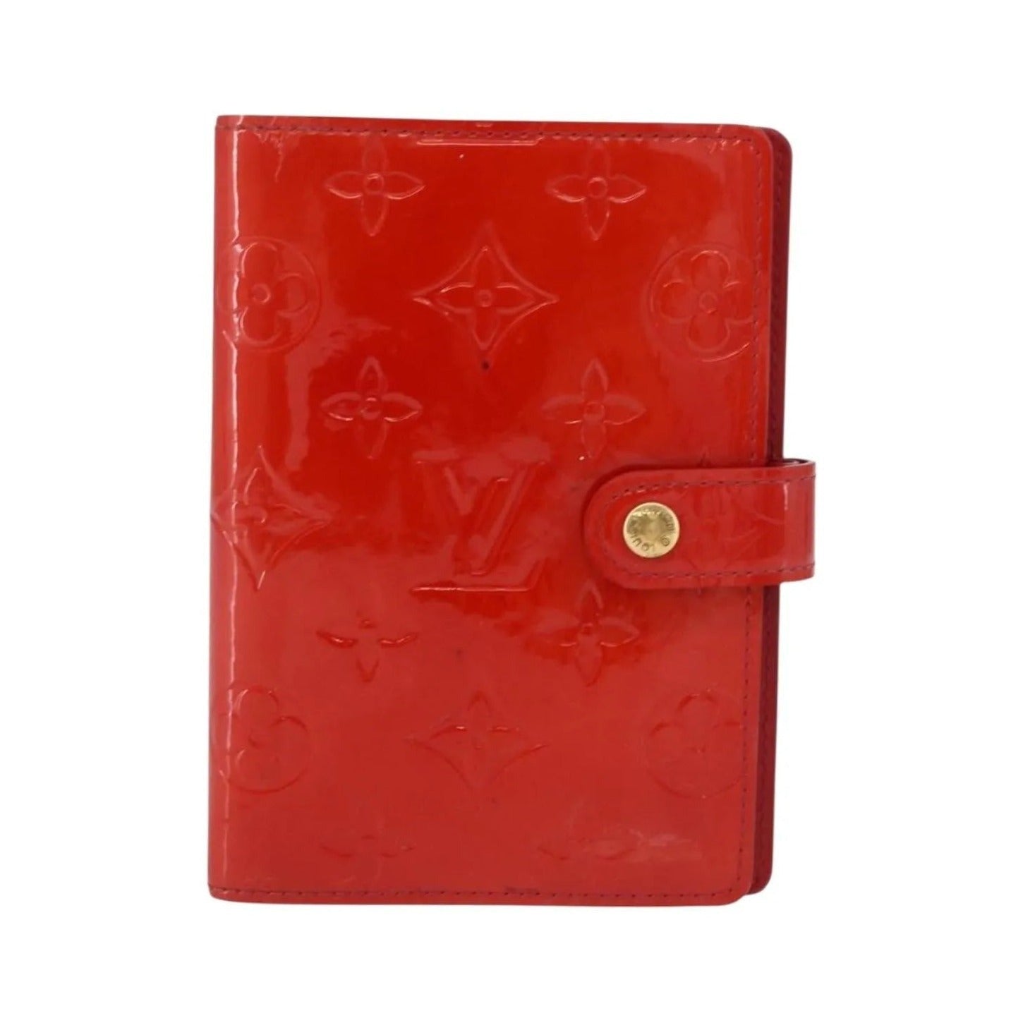 Louis Vuitton Agenda Cover Patent, Red, Patent Leather, Clutch