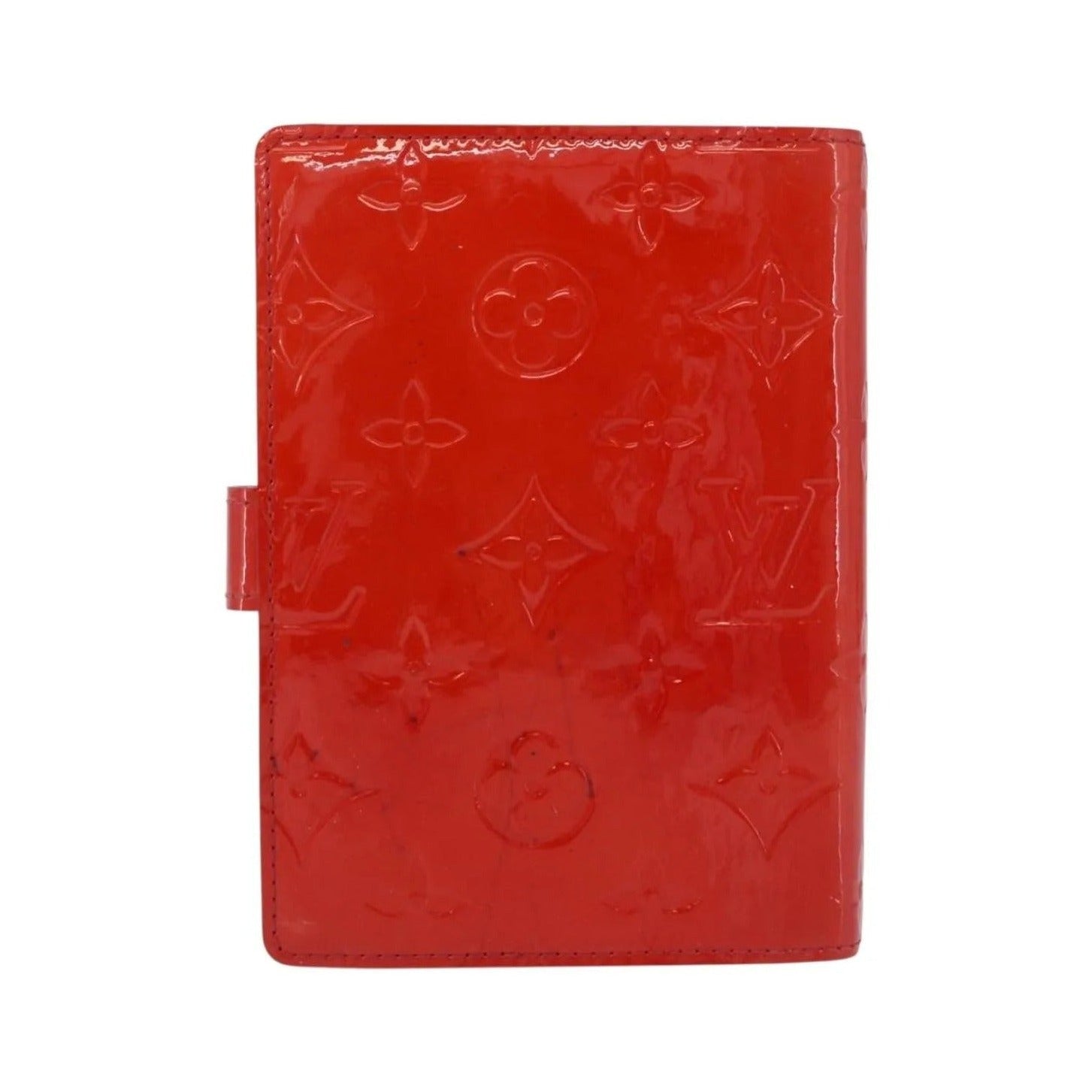 Louis Vuitton Agenda Cover Patent, Red, Patent Leather, Clutch