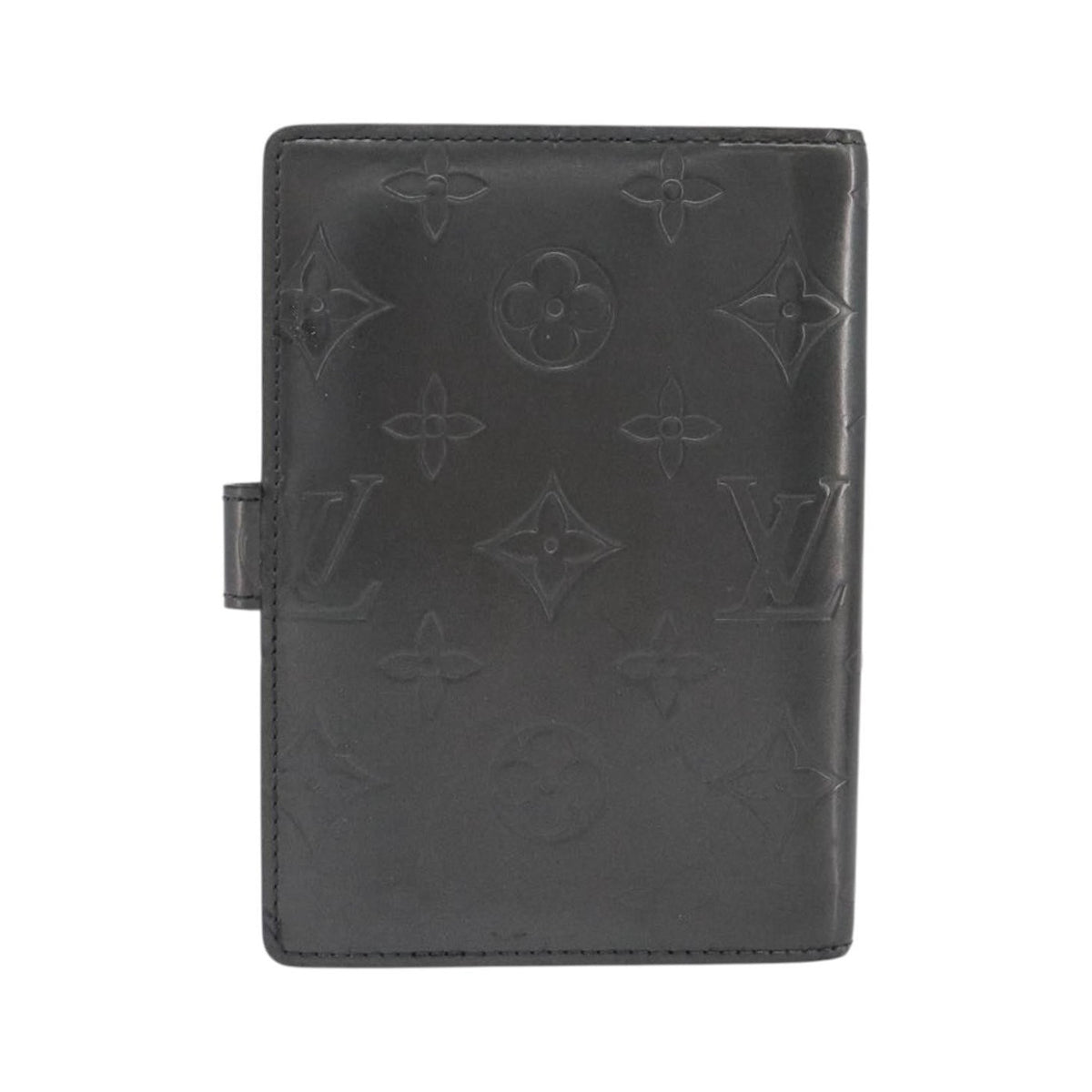 Louis Vuitton Agenda Cover Patent Leather, Black, Canvas, Wallet
