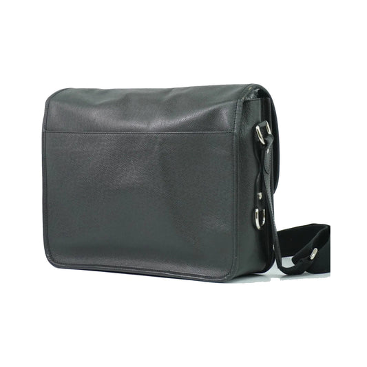 Louis Vuitton Alexei Messenger Taiga Leather, Black, Leather, Shoulder Bag
