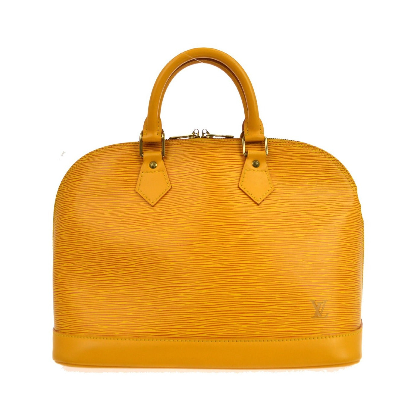 Louis Vuitton Alma Handbag Epi Leather, Yellow, Leather, Handbag