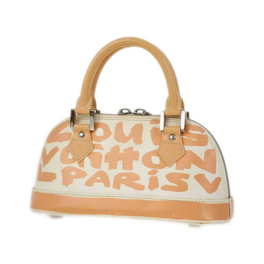 Louis Vuitton Alma Limited Edition Graffiti Leather, Beige, Leather, Handbag