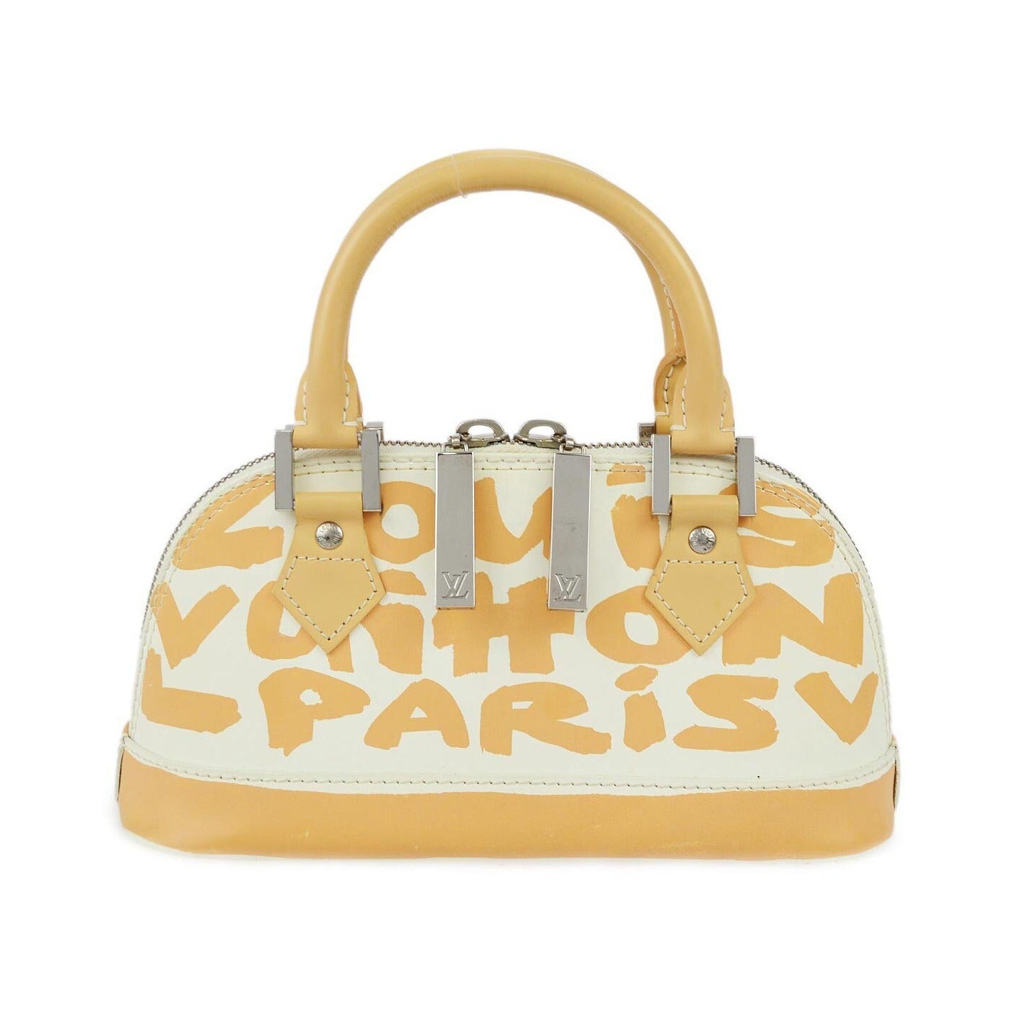 Louis Vuitton Alma Limited Edition Graffiti Leather, Beige, Leather, Handbag