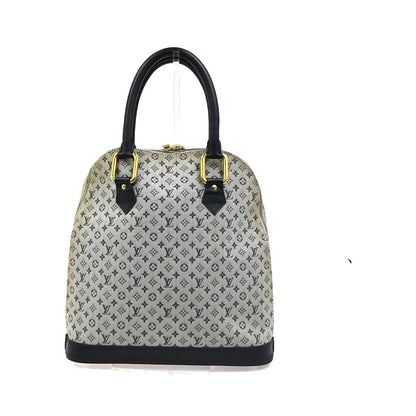 Louis Vuitton Alma Mini Lin, Blue, Canvas, Handbag