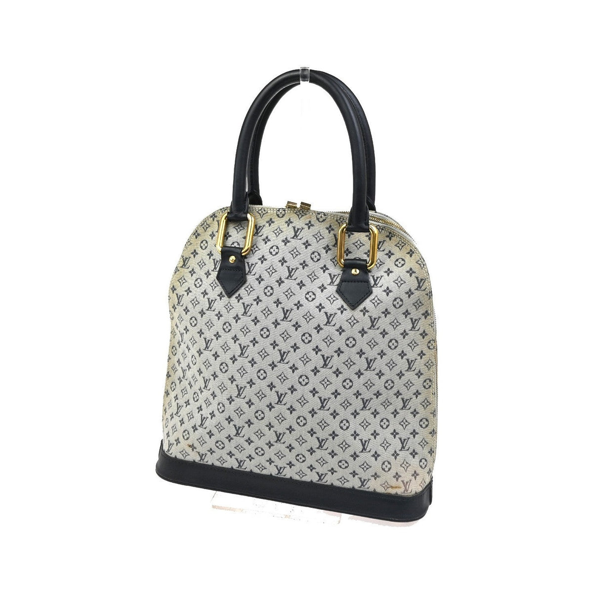 Louis Vuitton Alma Mini Lin, Blue, Canvas, Handbag